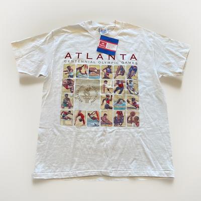 Vintage 1996 Atlanta Olympics Shirt Herren L Hanes 90er Baumwolle
