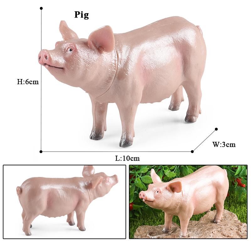 Oenux Farm Model Simulation Goose Duck Pig Hen Cow Horse Sheep Action Figures Poultry Animals Figurine Miniature Cute Kids Toy