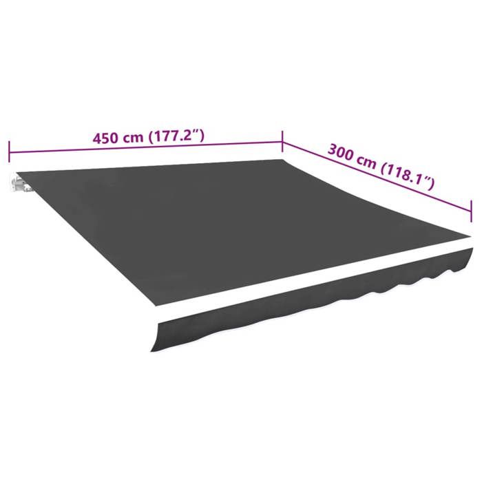 VidaXL Awning Fabric Anthracite 450x300 Cm Shade Sail Sun Protection 143711