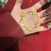 Explosive Gold Crushed Ice Ice Four-Leaf Clover Necklace Crushed Ice Dragon Scale Double-Sided Five-Flower Bracelet