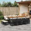 VidaXL 13 Pcs Garden Dining Set Cushions Black Wicker, Outdoor Dining Set, Dining Furniture of 3210807
