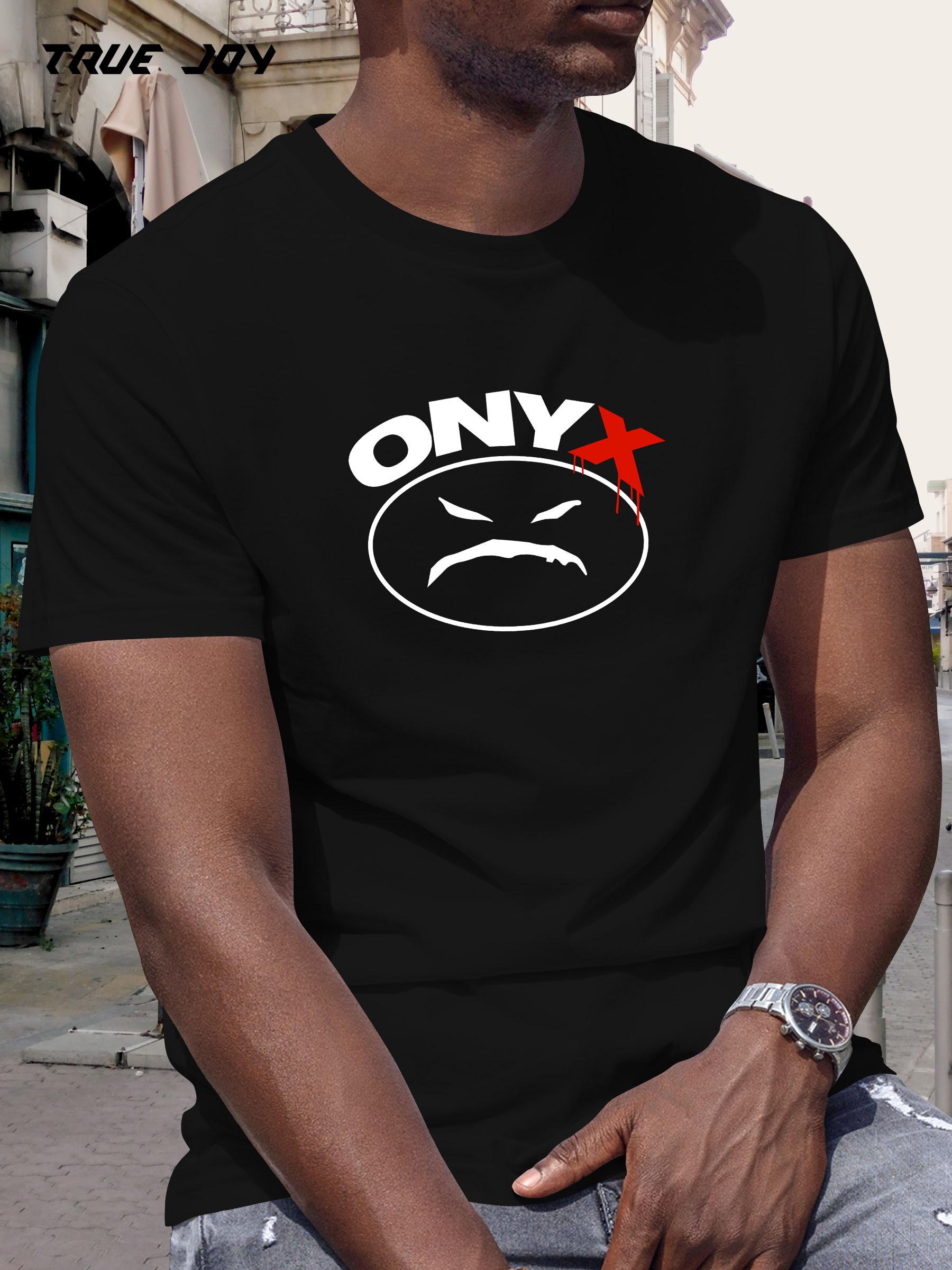 ONYX Bold Graphic Print T-shirt - Black with White & Red Accents XXXXL