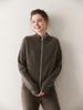 Primo Sguardo Ipnotizzante: Cardigan a maglia larga da donna con colletto alto in cashmere e doppia zip