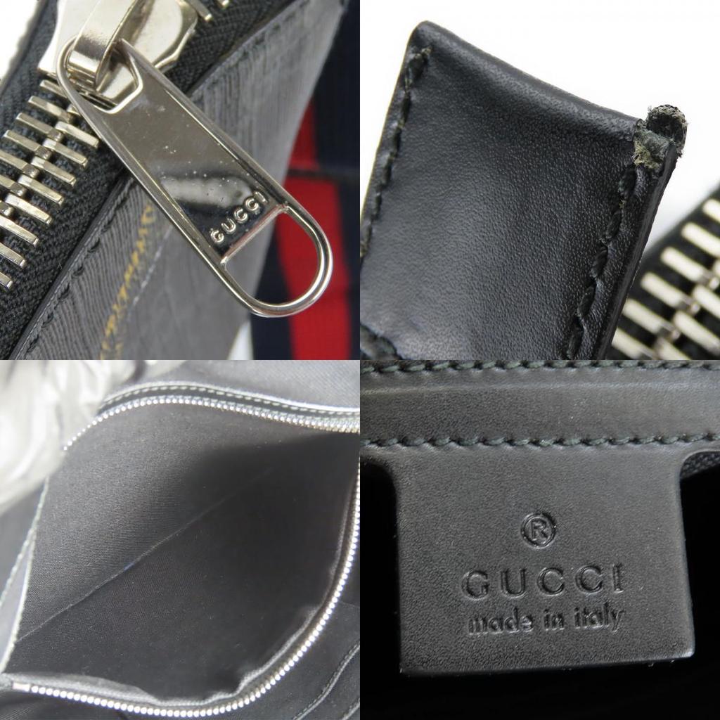 Used GUCCI Shoulder Bag 474137 GG Supreme Canvas Black Gray Dora