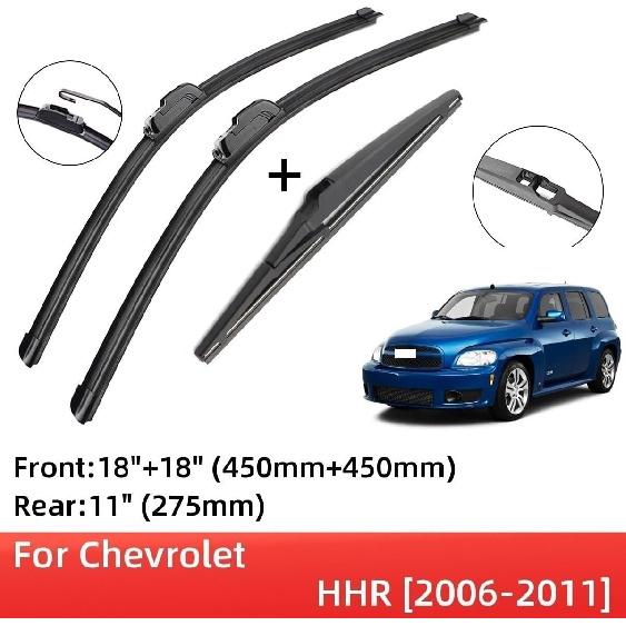Rain wiper Compatible with Chevrolet HHR 2006-2011 Front Rear Wiper Blades Brushes Cutter Accessories J Hook 2006 2007 2008 2009 2010 2011,