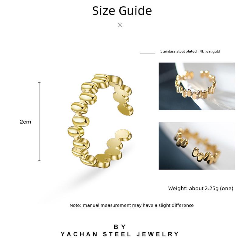 Inel Exquis Retro Geometric Neregulat din Oțel Titan pentru Femei