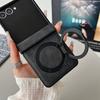 For Samsung Galaxy Z Flip 8 7 FE 6 5 4 3 Flip7 Flip6 Flip5 Hinge Protection Magnetic Case 360 Rotating Ring Holder Leather Cover