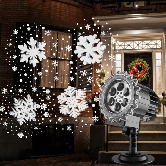Halloween Projector Light Rotating Snow Falling Projector Lamp Waterproof Easy Installation Indoor Outdoor Holiday Night Light Projector