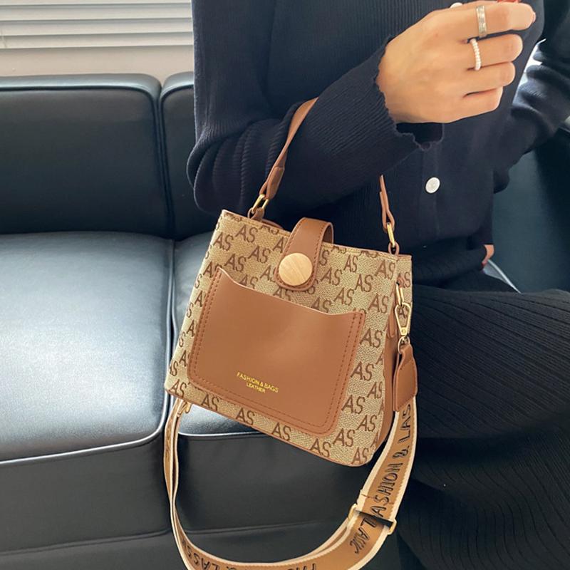 Modische, lässige, tragbare Eimertasche für Damen, neue Herbst- und Wintermode, große Kapazität, Schulter-Crossbody-Tasche