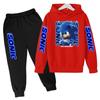 Children's Sportswear Set-Sony Cartoon Animation Printed Hooded Jacket+trousers Comfortable Fit Suitable Boys Girls Aged3to13