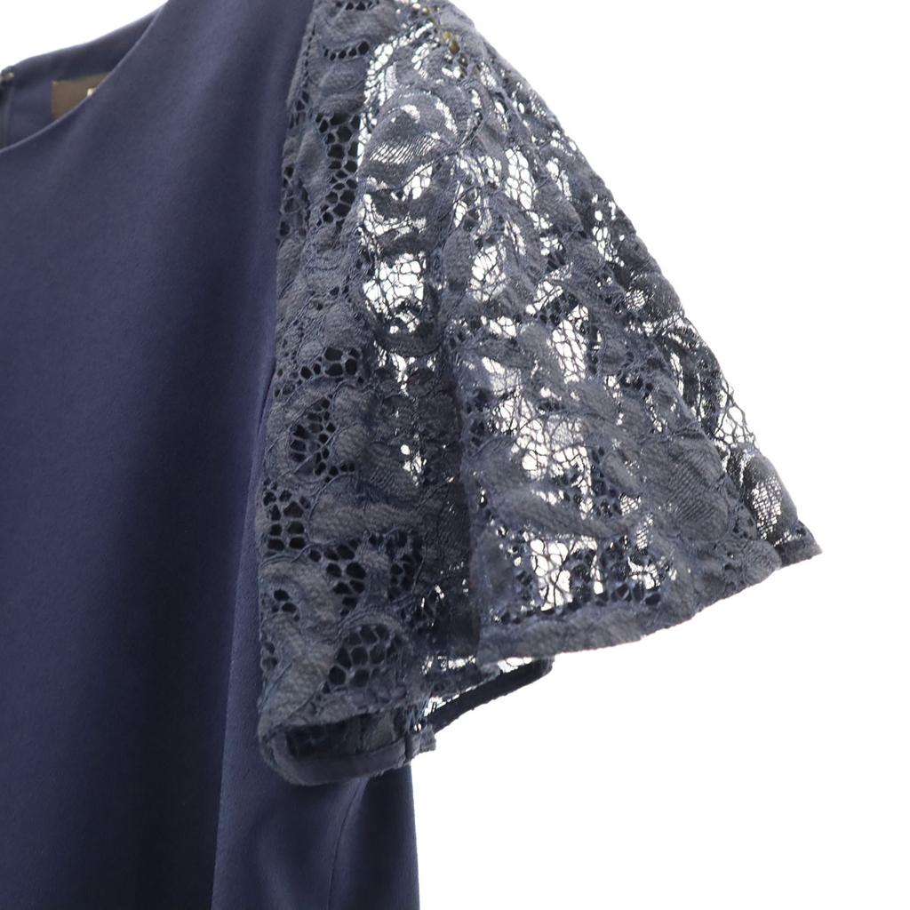 Demi-Luxe BEAMS Made In Japan Short Sleeve Flared Lace Sleeves Knee-length Dress Women Used