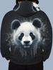 Men's Novelty Fashion Casual Hooded Sweatshirt, Blending Modern Minimalism with Street Style, Featuring a Trendy High-Quality Panda Print. Cool,