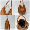 Trend einfache große Tasche Mode Handtasche Umhängetasche Damen Tasche Fransen Tasche Große Kapazität Sling Bag Wind