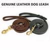 1,2-2,1m Hundeleinen mit Haken Echte Lederleine Haustier Laufen Training Braune Schwarze Farben Für Mittlere Haustiere Schäferhund Greyhound