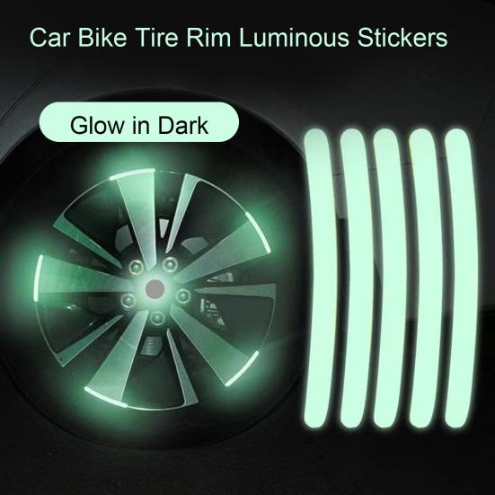 Car Wheel Reflective Strip, Rainbow Rim Decals for Cars Motorcycle Bike, Waterproof High Visibility Sticker for Tires