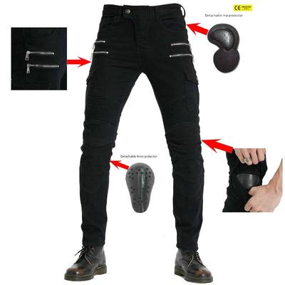 Jean de moto style 07 pour homme avec équipement de protection - Jambe droite, coupe ample, anti-chute, pantalon tout-terrain