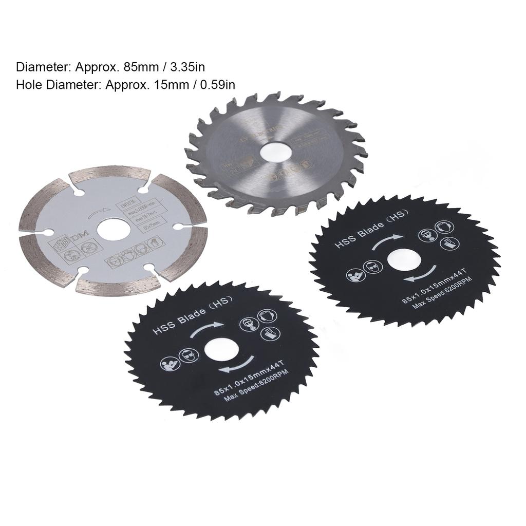 4Pcs/Set Mini Circular Saw Blade Alloy Steel Cutting Rotary Tools Wheel for Wood Plastic 85mm Circular Cutting Blades