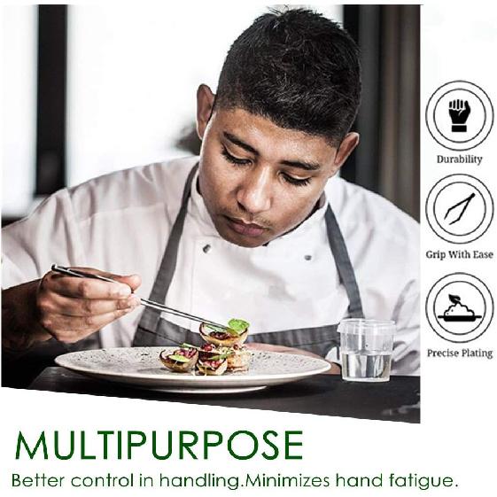 Tongs Tweezers - 12 Inch / 30cm Long Food Tongs Straight Serrated Forceps Cocktail Tweezers Bar Tool, ITTZ0001 (Glod)