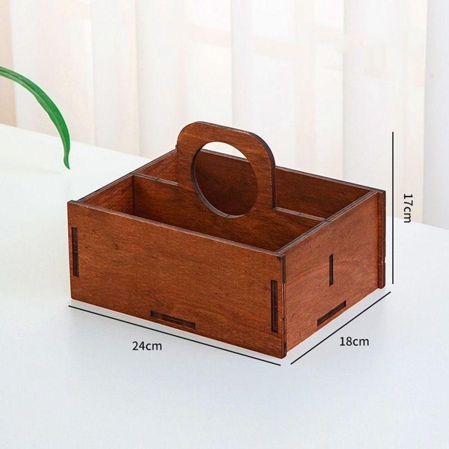 Retro Solid Wood Storage Box Desktop Basket Book Snacks Fruit Cosmetics Organizer Boxes Home Bedding Room Basket
