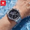 OLEVS 2950 Men's Quartz Wristwatch 24 Hour Moon Phase Chronograph Auto Date Luxury Man Watch Original Waterproof Watches for Man