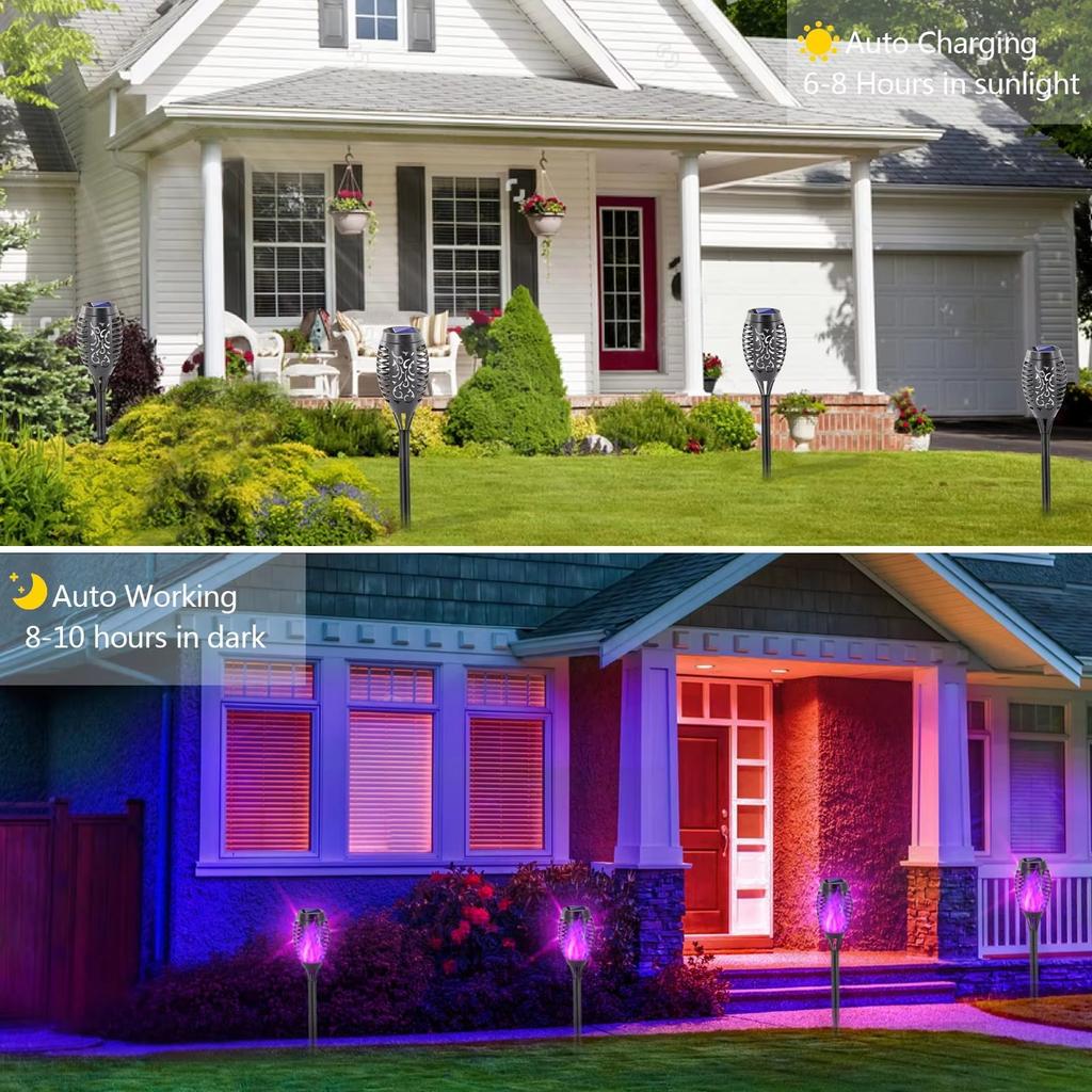 6/2/1KS LED Venkovní Solární Pochodeň Světla Vodotěsné Zahradní Patio Blikající Tančící Plamen Lampa Osvětlení Trávníku