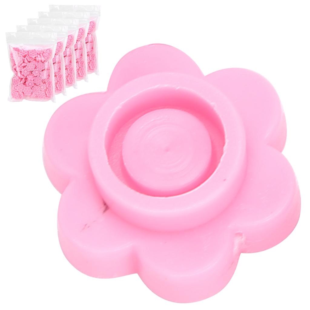 500pcs Eyelash Extension Glue Holder Flower Shaped Eyelash Grafting Glue Cup Pink