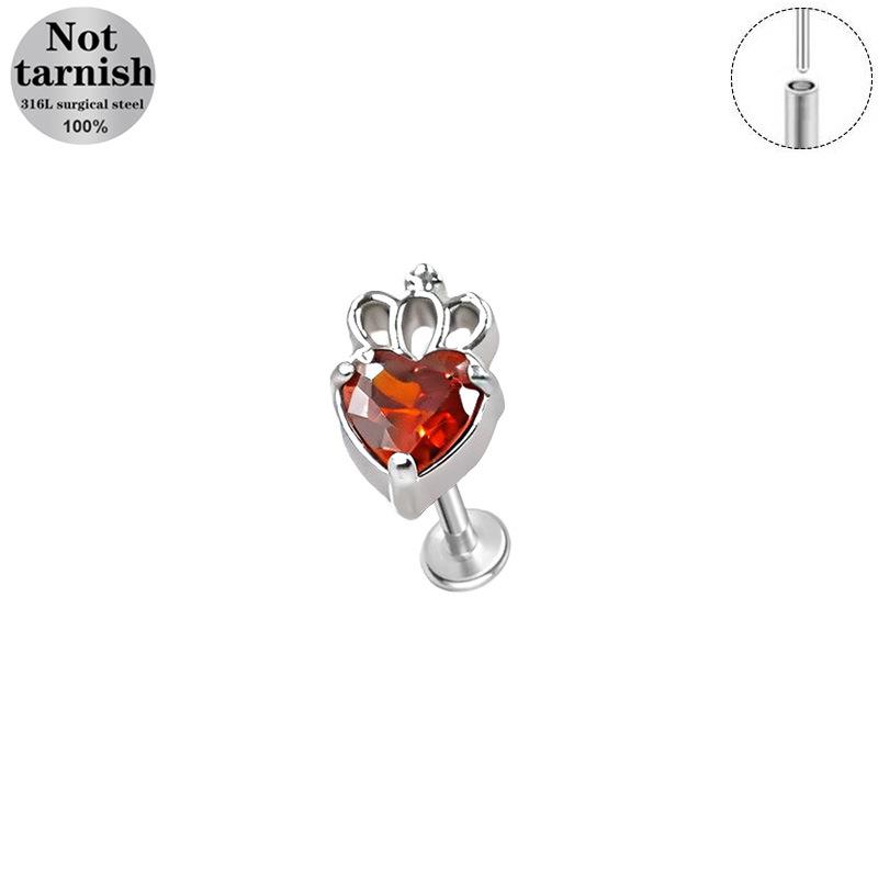 Gaibei Heart-shaped Butterfly Lip Stud Earrings