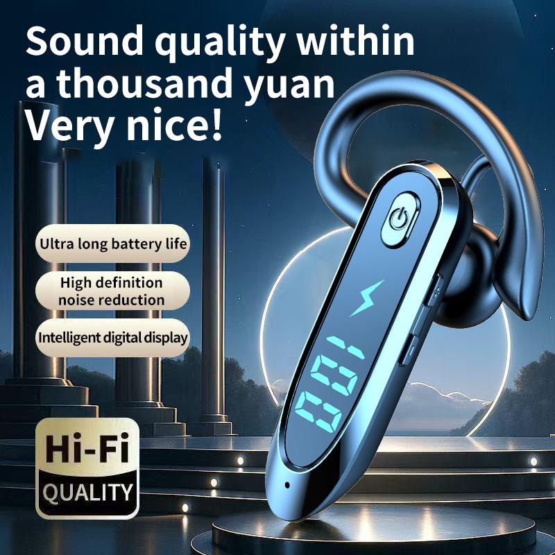 Bluetooth 6.0 Business Wireless Headphone Ear Hook Earphone 270° Rotation LED Display HIFI Stereo Noise Reduction Headset Sport Game Earbud