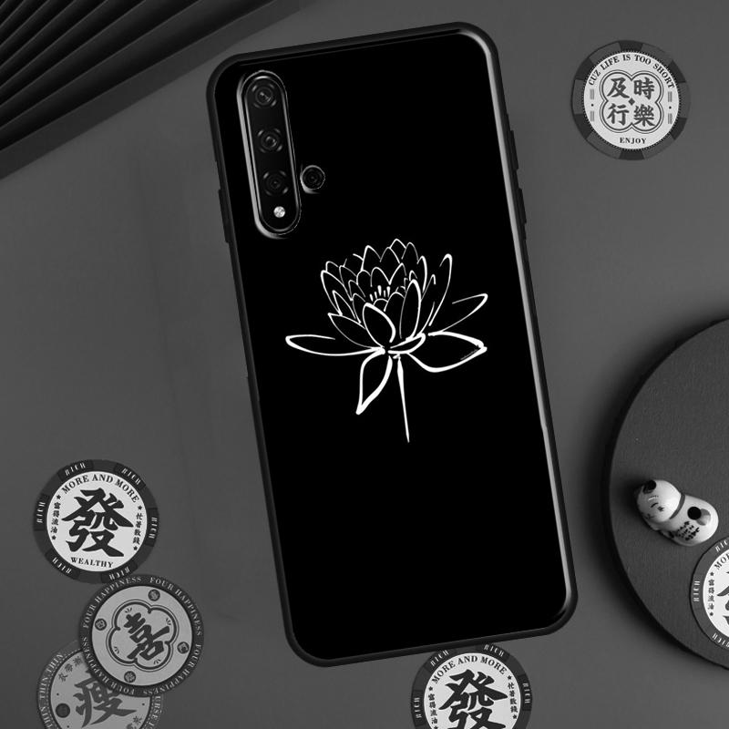Lotus Flower For Huawei P30 P20 P40 Lite P60 Pro Nova 5T 12s 12i 11i Y90 Y70 Y60 Y61 Y91 Y72 9 10 SE Case