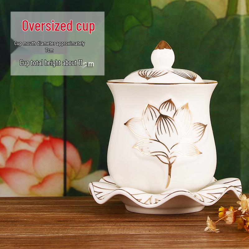 Keramische Opferbecher für Buddha, Guanyin und den Gott des Reichtums - Klein, Perfekt für Weihwasser und zum Anziehen von Reichtum.