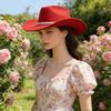 Sparkling Rhinestones Belt Western Cowboy Hats In Comfortable Woolen For Music Festivals And Outdoor Adventures