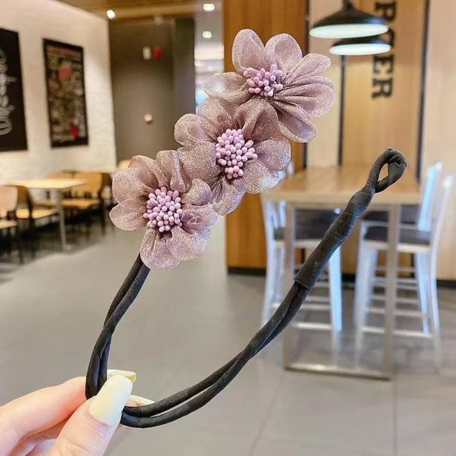 Versatile Shimmering Velvet Bird s Hairband Effortless Updo Accessory High Ponytail & Bun Hair Fixer Hair Accessory One Size фиолетовый
