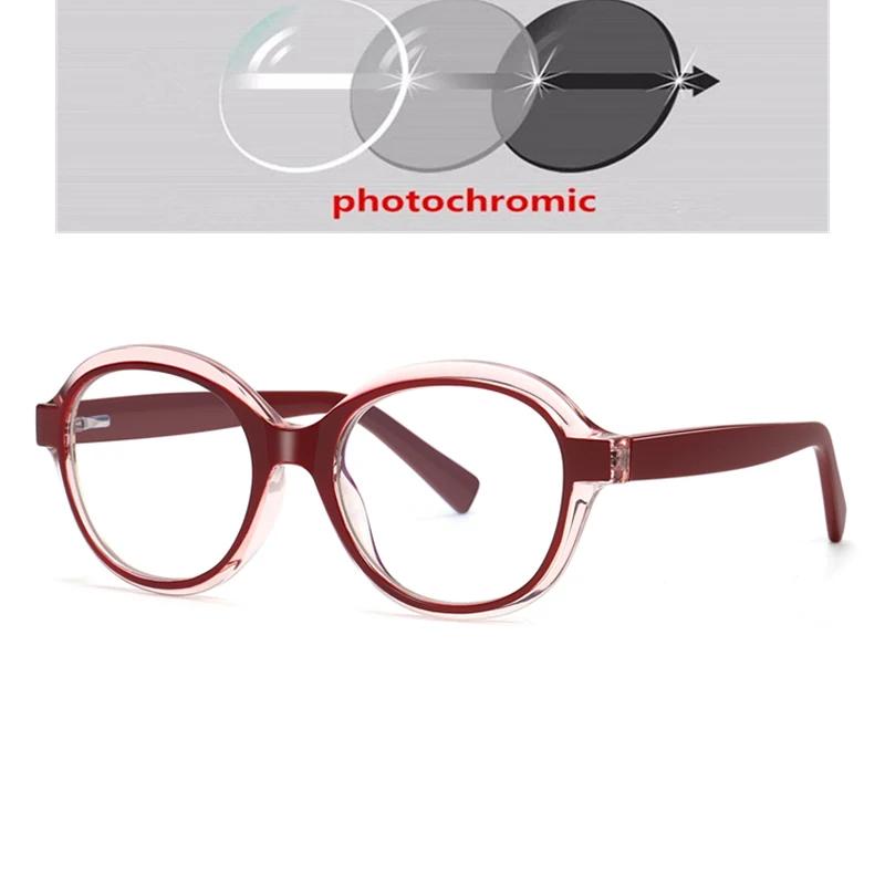 Anti Blue Rays Round Shortsighted Prescription Glasses Women Spring Hinge Stundent Myopia Spectacles 0 -0.5 -0.75 To -6.0