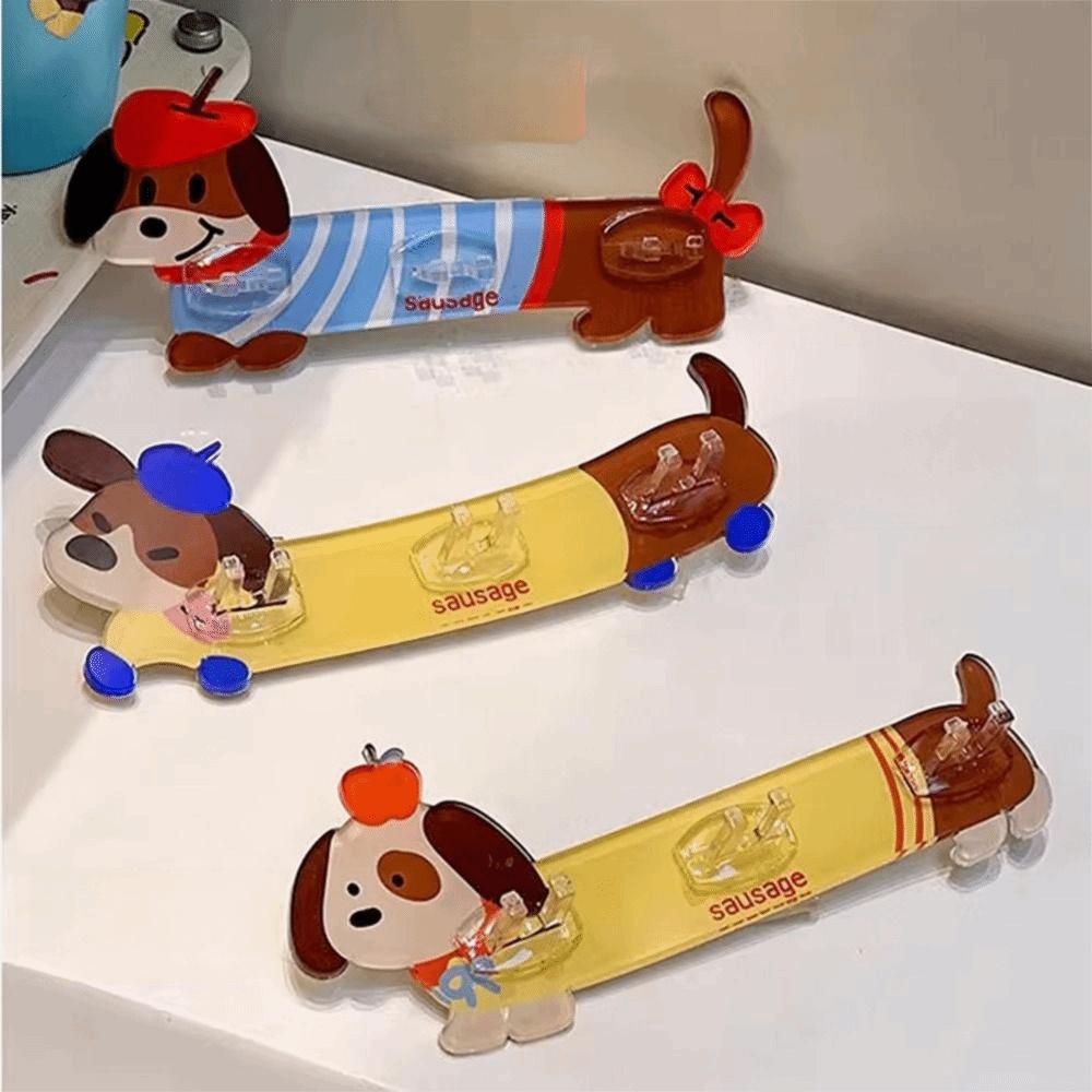 Wall Mounted Dachshund Toothbrush Holder Waterproof Plug Storage Rack  Travel