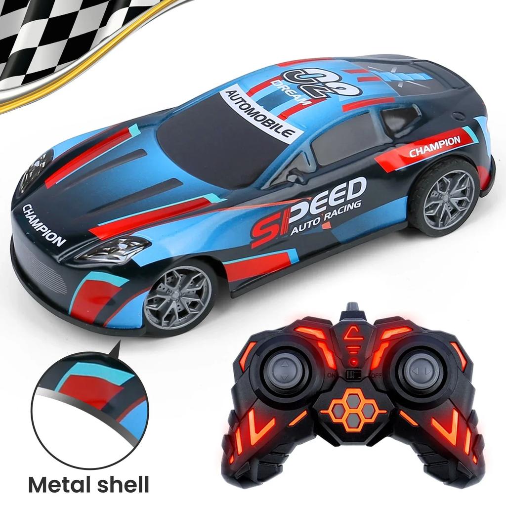Non-Toxic 4Ch Rc Car High-Speed 2.4G Remote Control Drift Racing Car Toy With Iron Shell Vehicle Model Toys For Children Kids Birthday Gifts