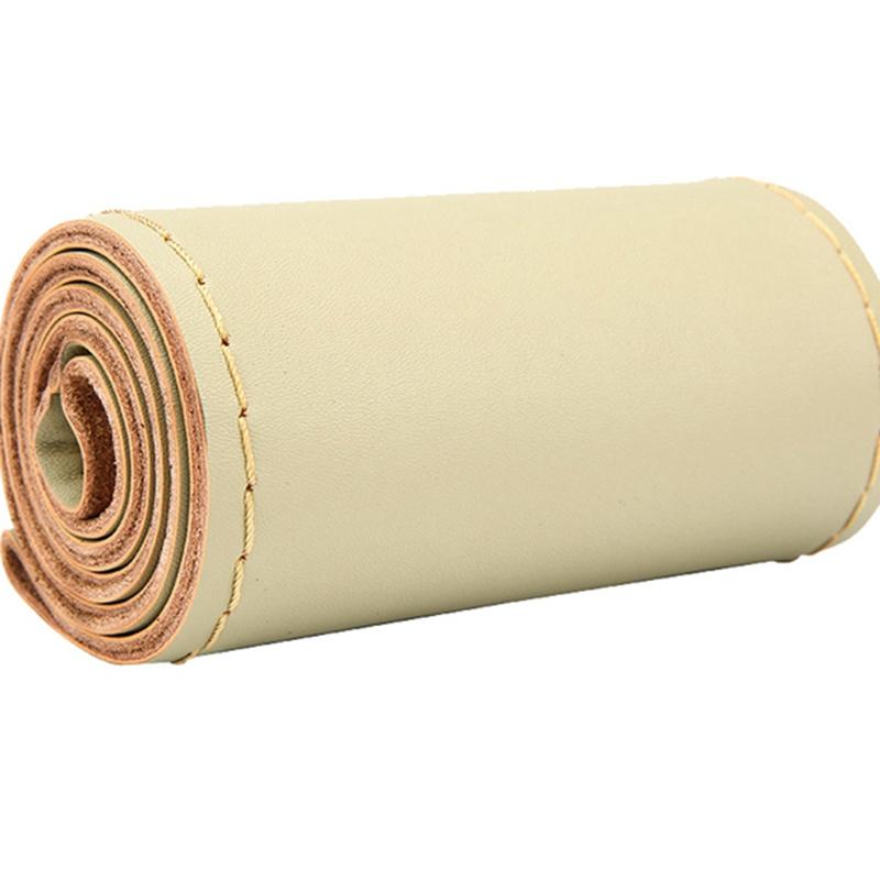 DIY Hand Sewing Steering Wheel Cover Microfiber Leather 37-38CM  With Needle And Thread Interior Car Accessories Auto