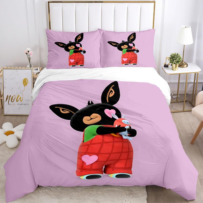 3pcs Bing Bunny Plush Toy with Heart Print-Perfect for Home Decor, Gifts, and Fans!1202231a