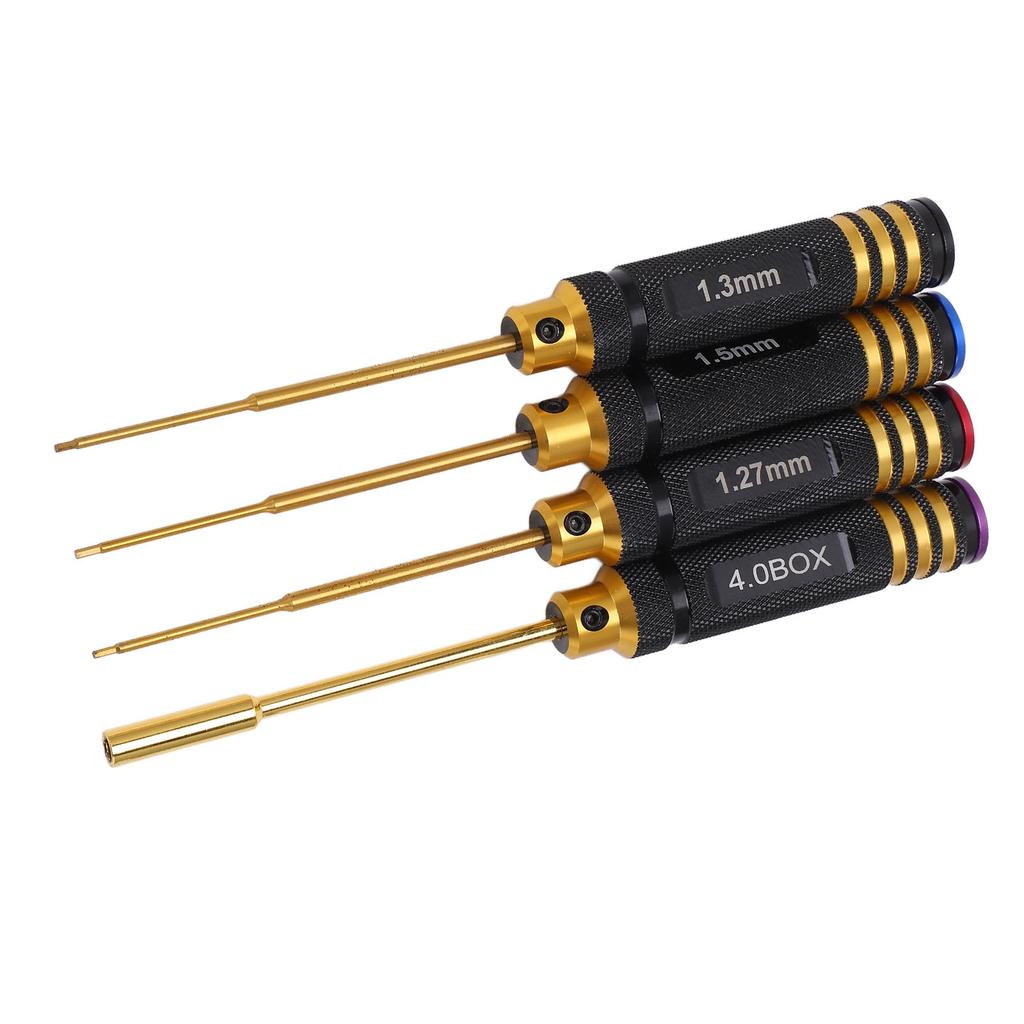 4 Stück RC Schraubendreher Stecknuss Sechskant Aluminiumlegierung Reparatur Wartung Werkzeugset Kit für Spielzeugmodell