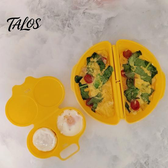 Plastic Egg Poaching Mold 2Pcs/Set Poacher Omelet Pan, Non-Stick Breakfast Cup with Handle Cooker, Microwave Maker for Easy Quick Cooking Fast