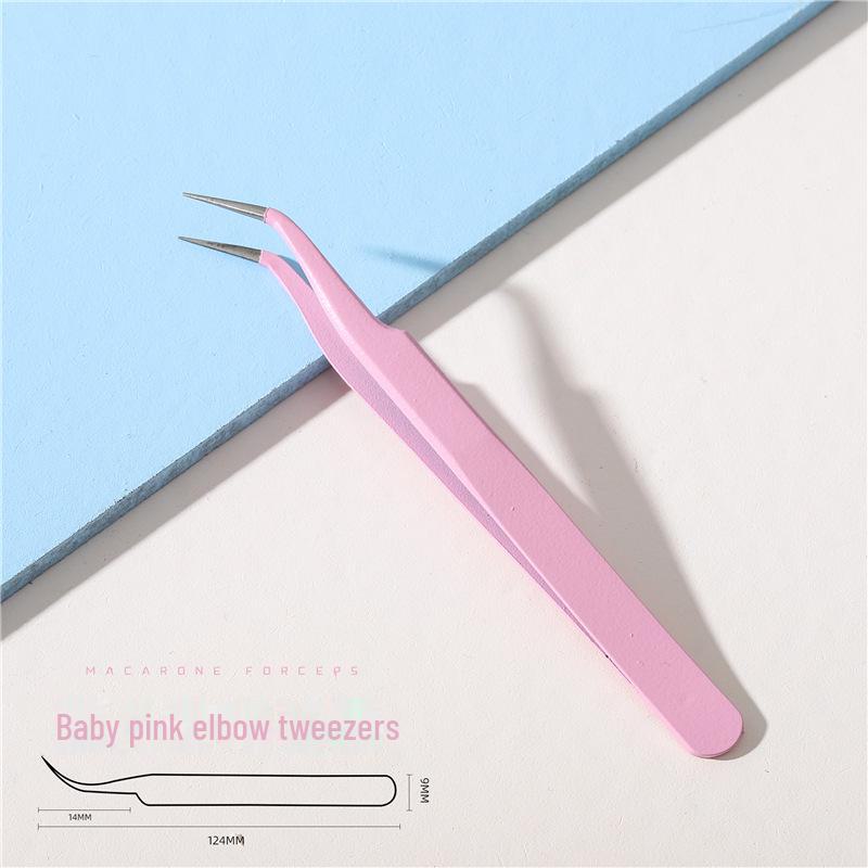Professional Anti-Static Elbow Tweezers for Nail & Jewelry Rhinestone Stickers