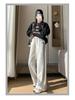 145 Narrow Women's High Waist Wide Leg Banana Sweatpants - New 2025 Petite Casual Straight Leg Pants.