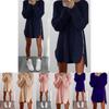 Luxurious Womens Jumper Knitted Sweaters Dress With Solid Casual Long Sleeves