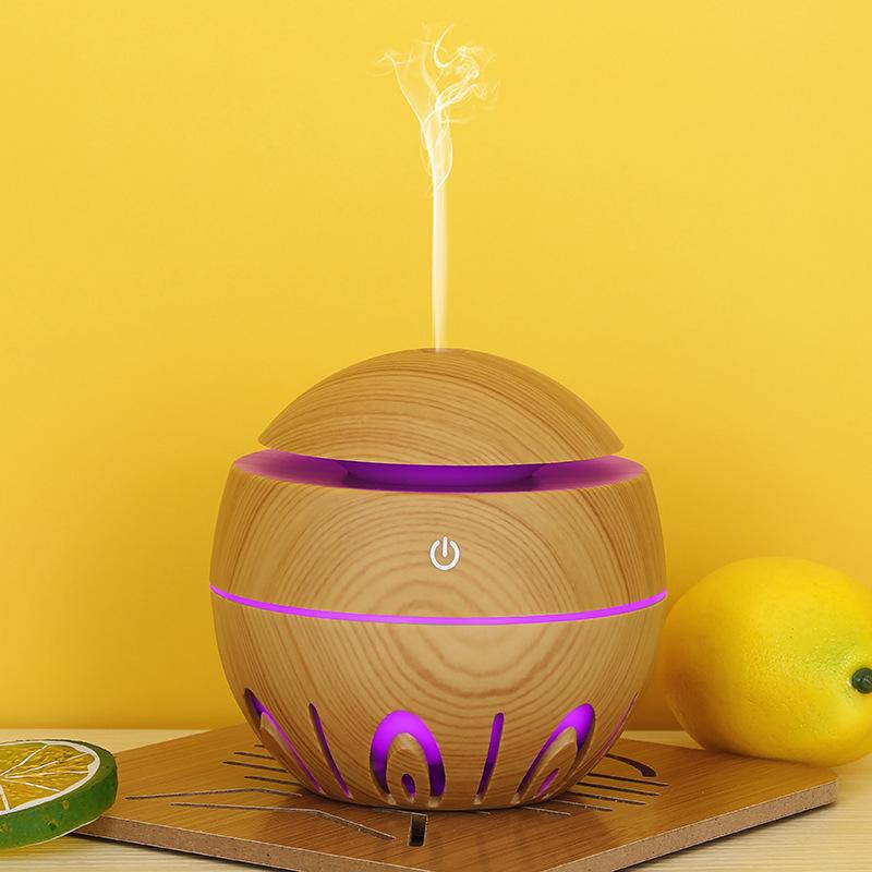 Creative USB Fog & Wood Grain Aromatherapy Humidifier with Custom Logo Option
