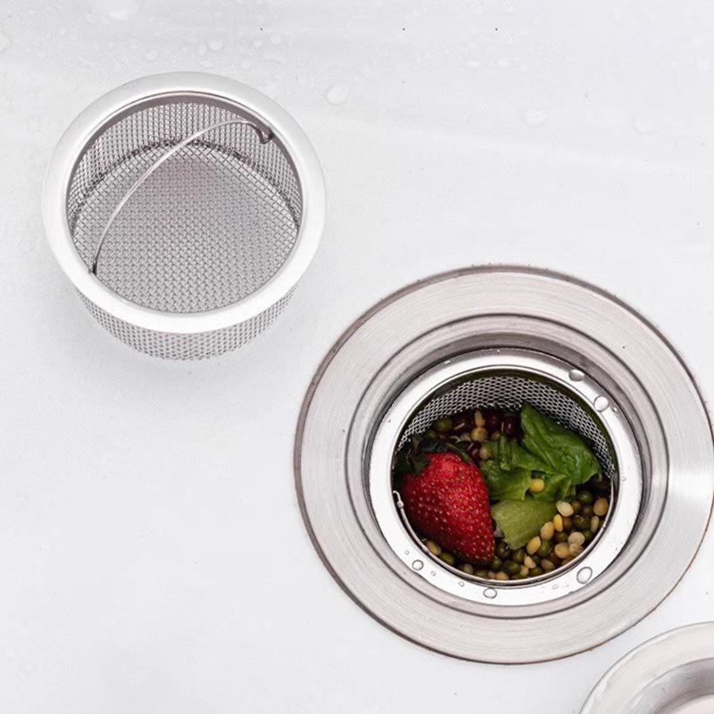 Stainless Steel Sink Strainer Fine Mesh Anti-Clogging with Easy-Lift Handle for Home RV Kitchen Bathroom Drain Filter