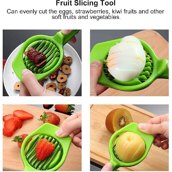 Egg Cutter, Hard Boiled Eggs Slicers Handheld Fruit Divider Vegetable Slicing Tool for Mushroom Strawberry Cherry Tomato Kiwi Kitchen Gadgets