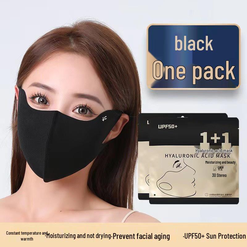Breathable Ice Silk Face & Eye Shield with 3D Stereo Design - UV Protection, Washable, Hyaluronic Acid Enriched