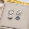 Four-Leaf Clover Earrings & Ear Cuffs: Versatile, Elegant, Titanium Steel Jewelry for Women, Non-Fading Pendant Accessories