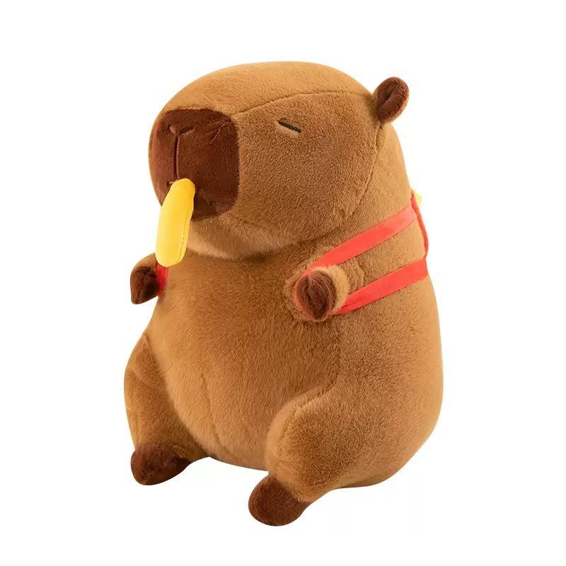 Net Sweet Potato Strips Backpack Capybara Plush Toy Cute Throw Pillow Stretchable Kapibara Doll Machine Doll