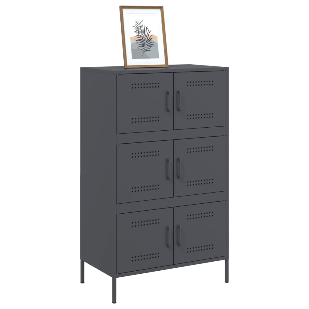 Highboard Anthracite 68 X 39 X 113 Cm Steel