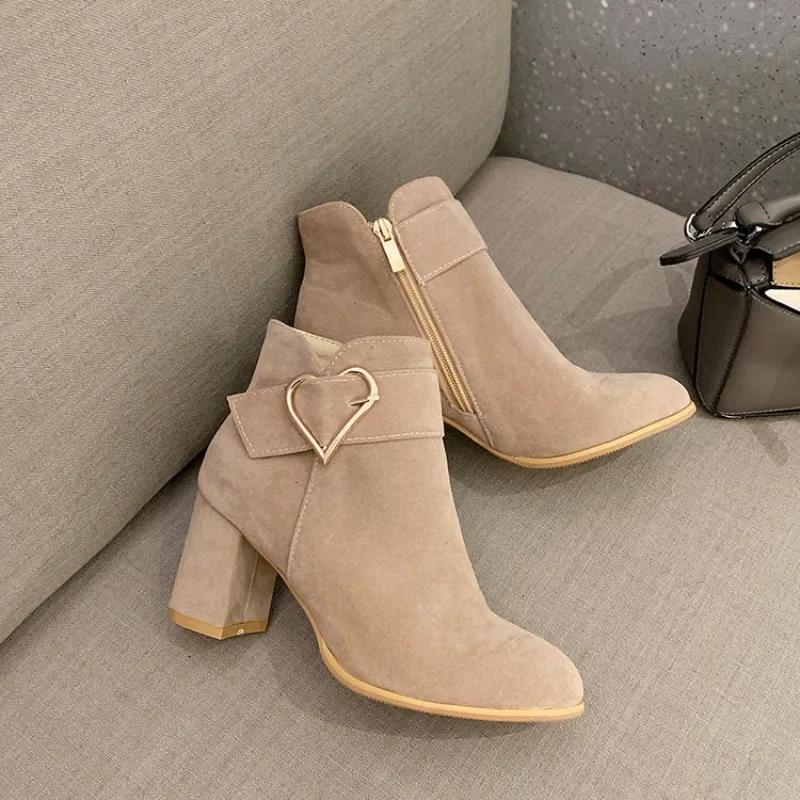 Fashion Very High Heels Booties Autumn Female Short Shoes New In Heeled Fashion 2024 Winter Comfortable and Elegant Women's Ankle Boots